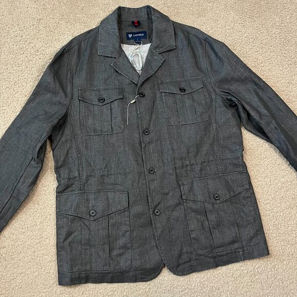 NWOT Cremieux Mens Linen Brown Safari Sport Jacket Size Large - Picture 3 of 7